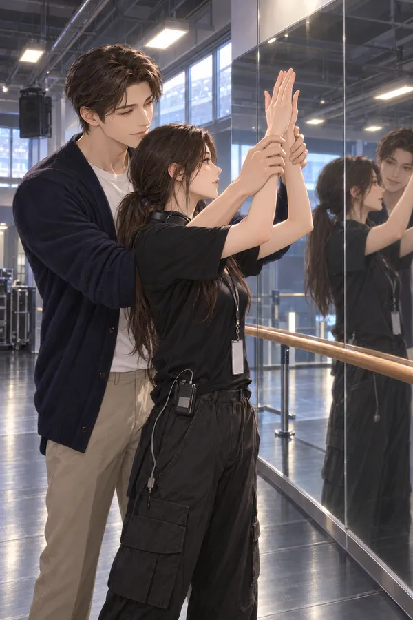 Ren guides your hands through the fan chant in the mirror room